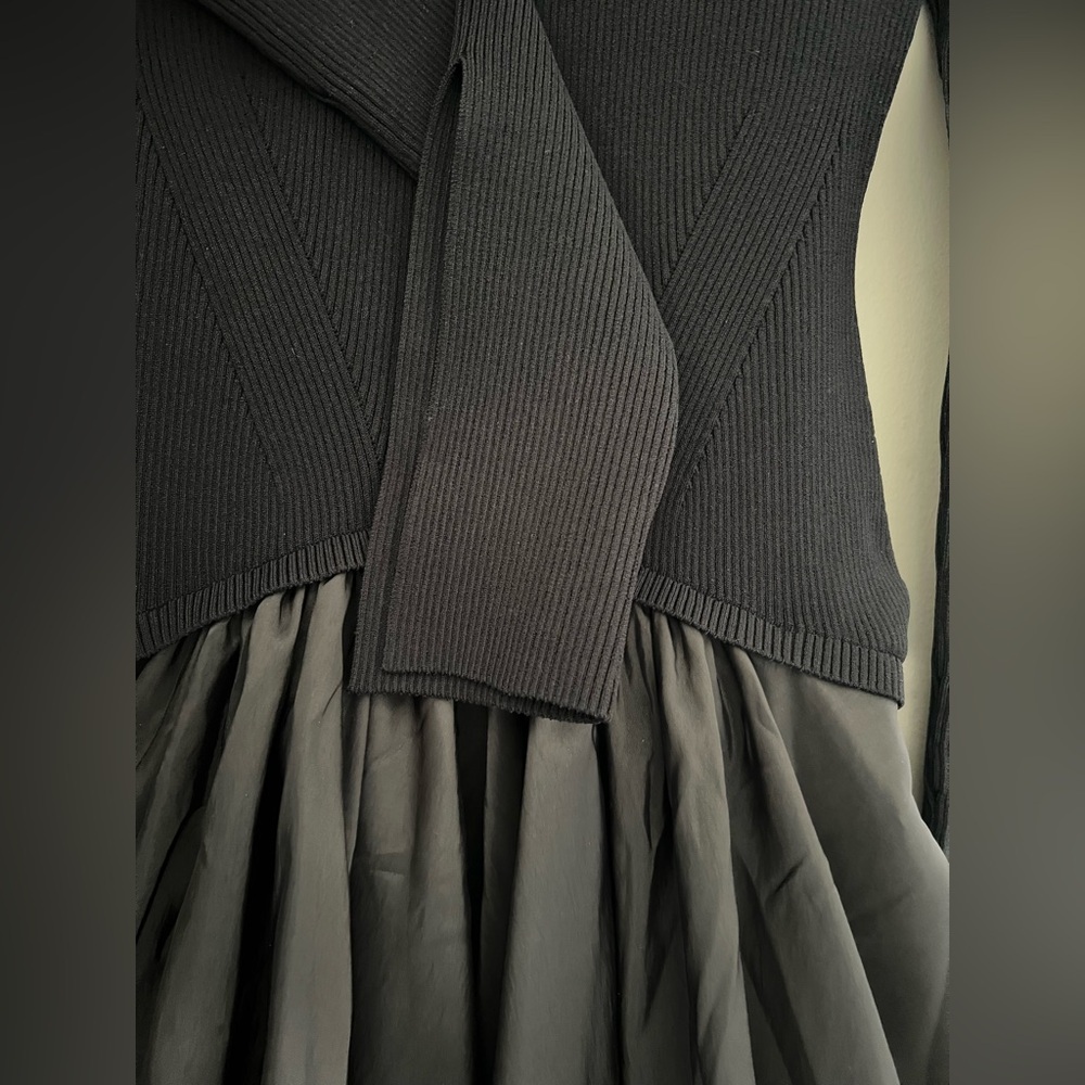 NWT SIMKHAI Kenlie Ribbed Knit Taffeta Mixed Media Dress ASO Taylor Swift Sz XS - Picture 7 of 10